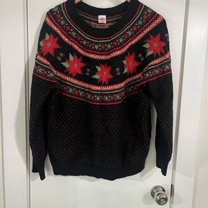 Holiday Time Black and Red Festive Sweater